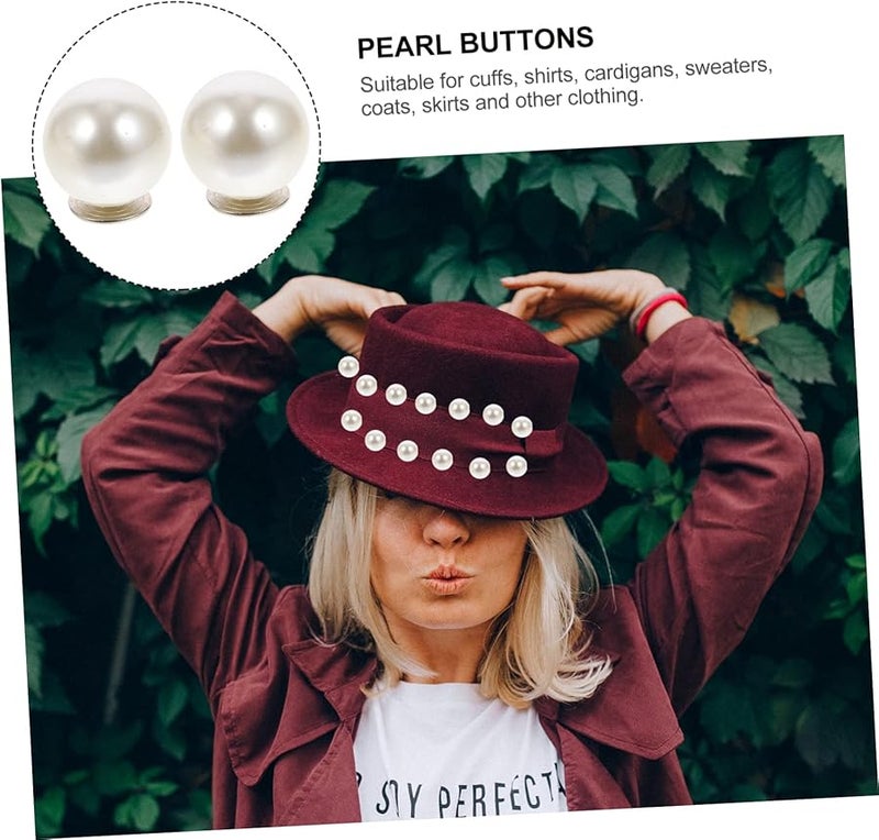 Jojofuny 100pcs No Sew Pearl Buttons for Clothing DIY Shirt Hat Decoration Instant Replacement Cuff Buttons - Image 3